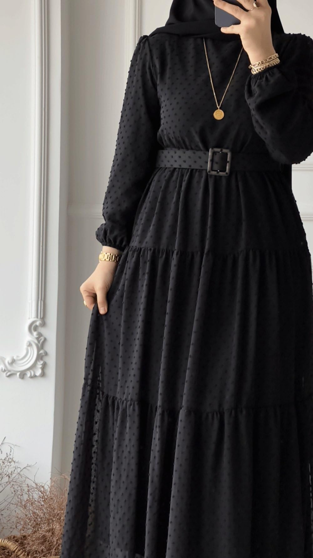 BHAVYATA Full Length Abaya Dress for Women for Girl's and Women Abaya Casual Wear (2XL, Black)