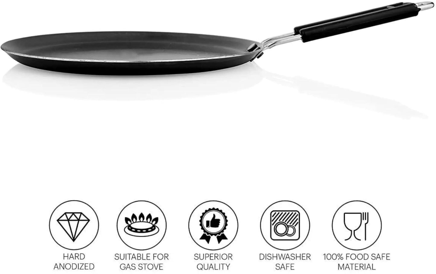 Traditional Cooking Excellence: Heavy-Duty Cast Iron Dosa Tawa - 9 inch Tawa 22.5 cm Diameter (Cast Iron) Iron-DOSA-TAWA