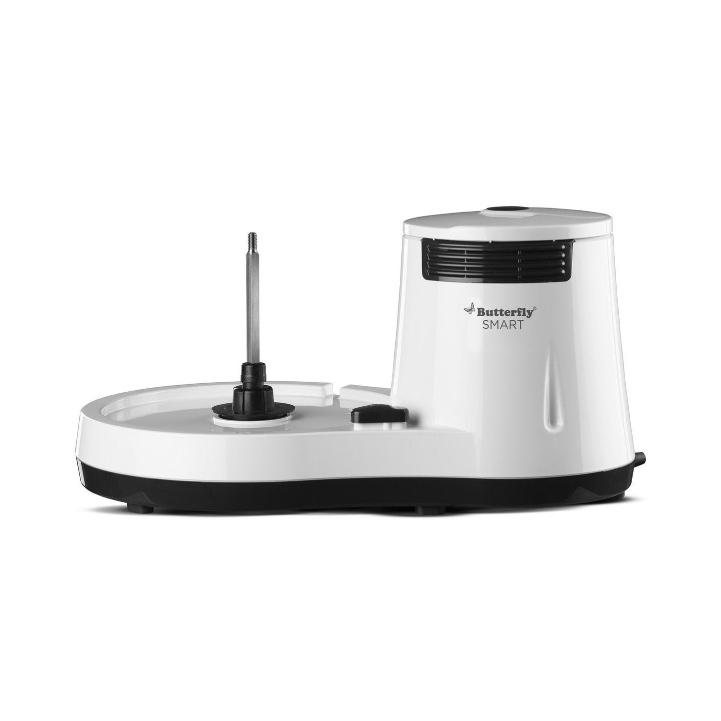 Butterfly Smart 2 Litres Table-Top Wet Grinder|150 Watts|Shockproof ABS Body| Coconut Scrapper Attachment|2 stones with 4-Way Grinding| Stainless Steel Drum | 2 Years Manufacturer's Warranty | White