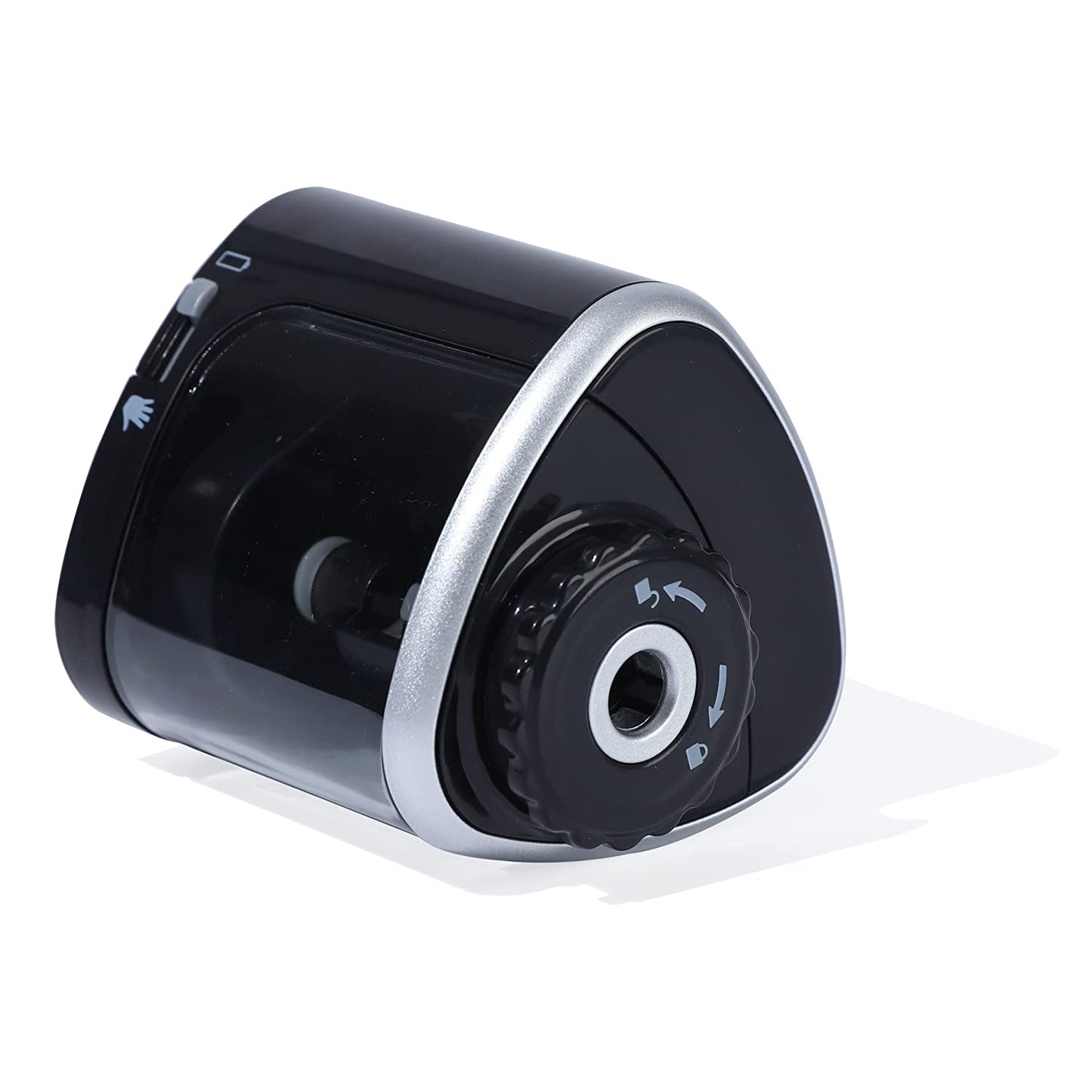 BRUSTRO Semi-Auto Pencil Sharpener | Battery Operated + Manual |Electric Sharpener, Fast Sharping, Automatic, Ideal for Students and Adults, Professional Artists, Auto feed for Home, Office,School use