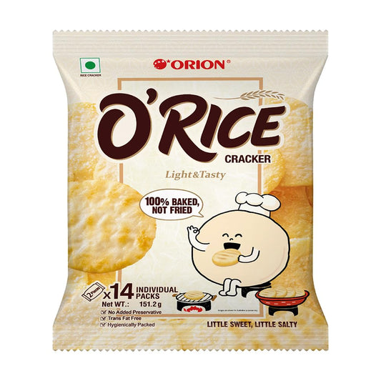 25x Orion O'rice Cracker - Baked Korean Snack - Pack of 25 - 151g each