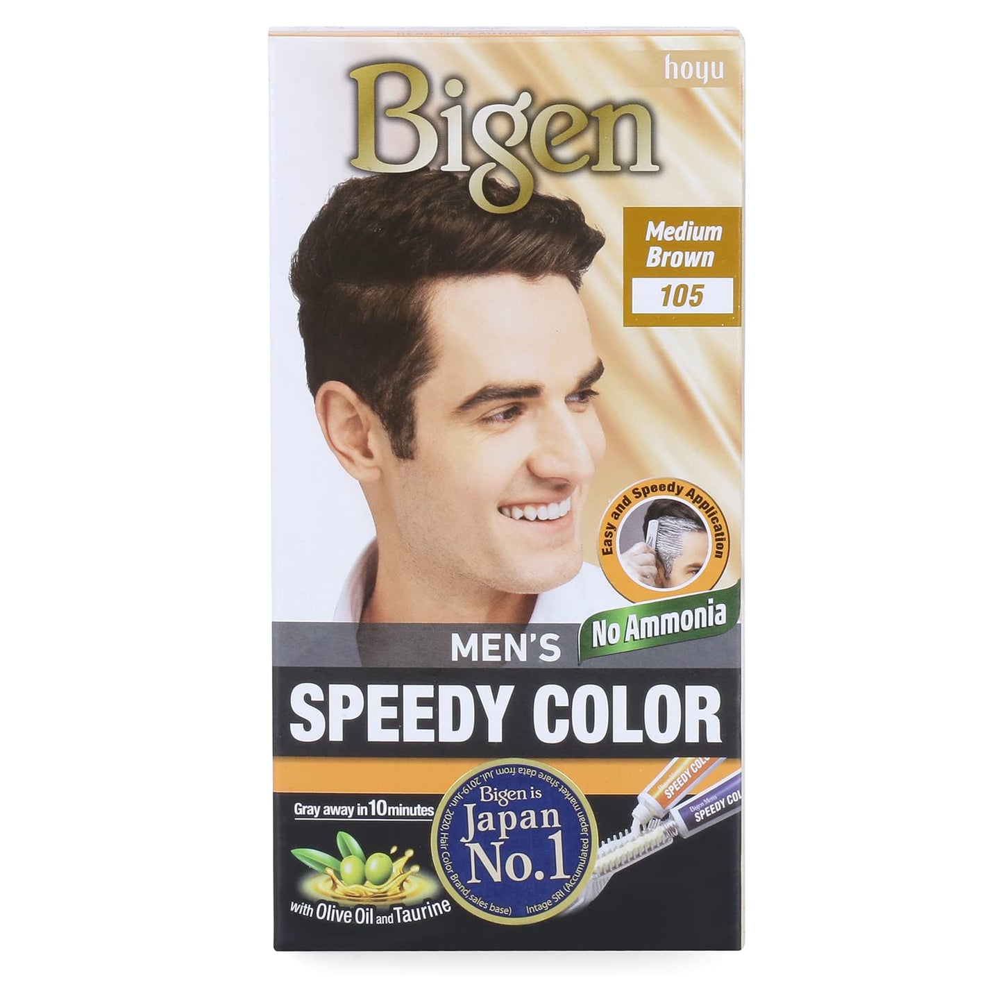 Bigen Men's Speedy Hair Color Medium Brown - 105 (Pack of 2)