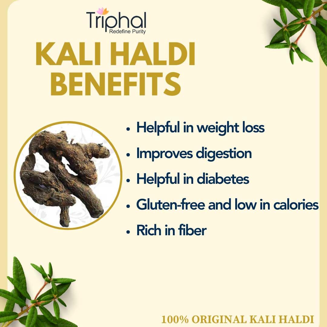 TRIPHAL BRAND Kali Haldi or Black Turmeric or Narkachur or Narkachoor | Raw and Natural (100 grams)