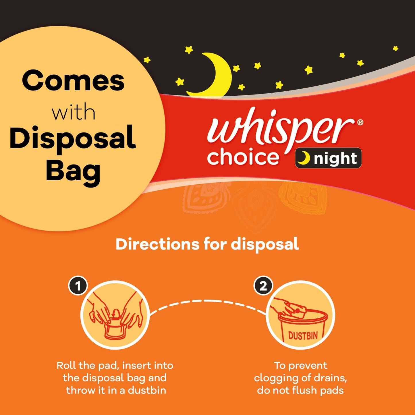 Whisper Ultra Overnight Sanitary Pad For Women With Wings - XXl, 40 Pads
