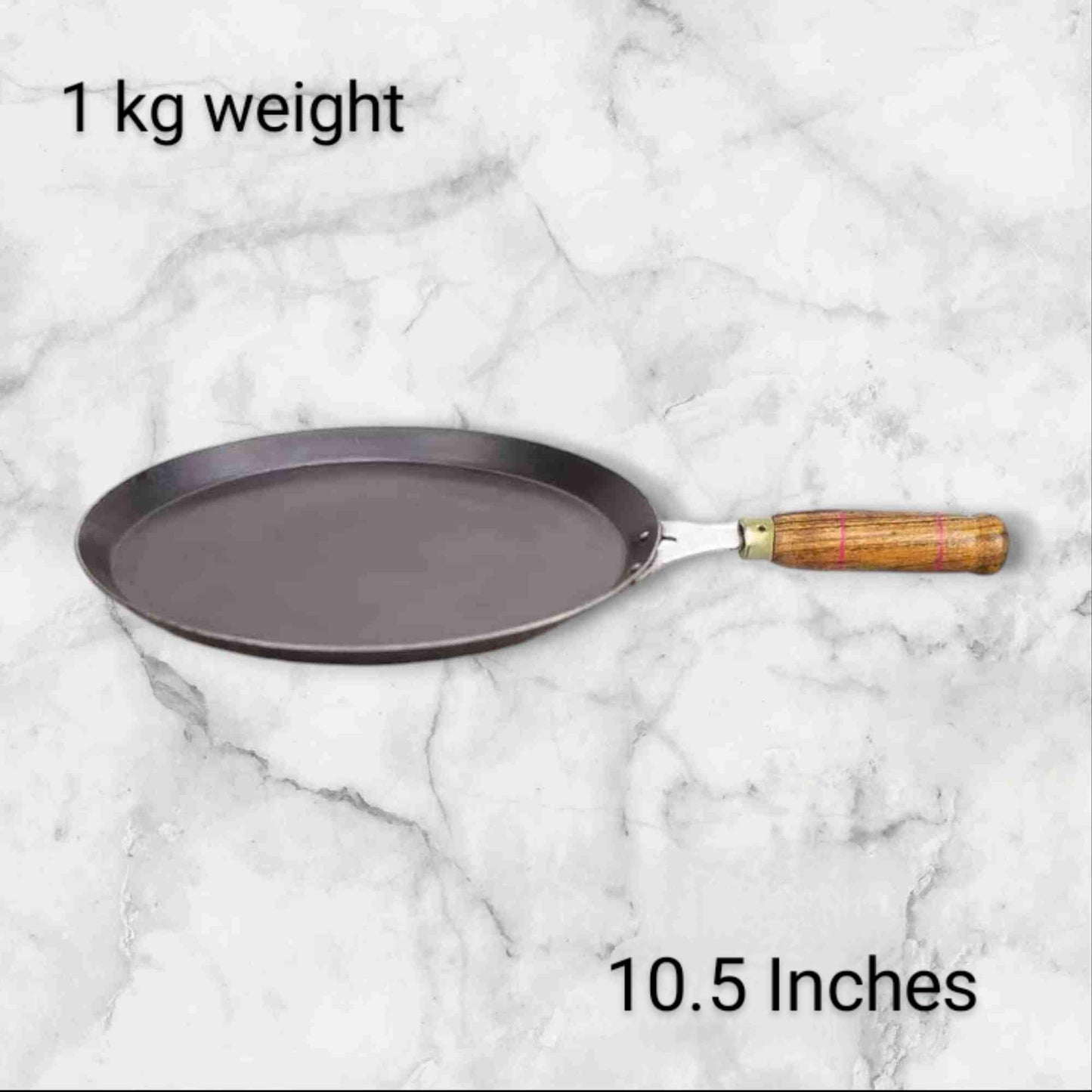 Super Smooth Iron Dosa Tawa/Dosa/Roti Tawa/Non Tawa/Chapathi Tawa /10.5 inches 25.5Cm/ 1 kg Weight with Wooden Handle Iron Tawa