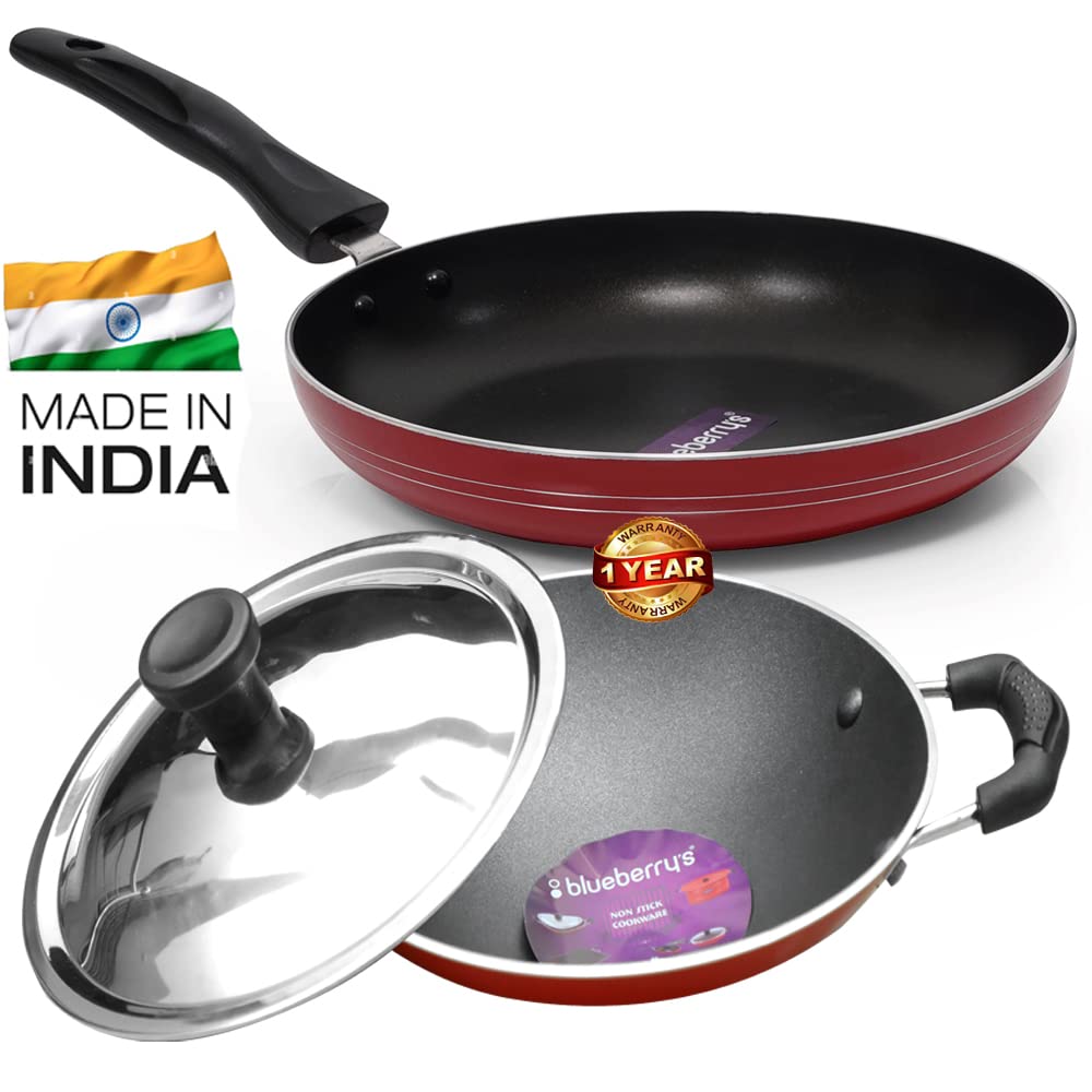 Blueberry's Nonstick Appachatty+Frying Pan 24cm Induction Base,Made in India