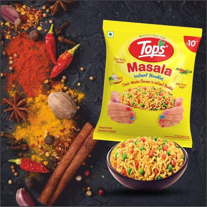Tops Instant Masala Noodles -800 gm (16 Pouches x 50 gm) with Magical Taste of Masala