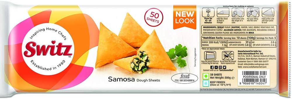 Switz Samosa Patti, 50 sheets Pouch