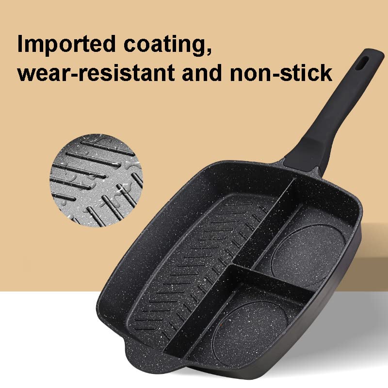shopurb 3-in-1 Non Stick Frying pan Crepe Maker pan Cooking Wok Pot (Black)
