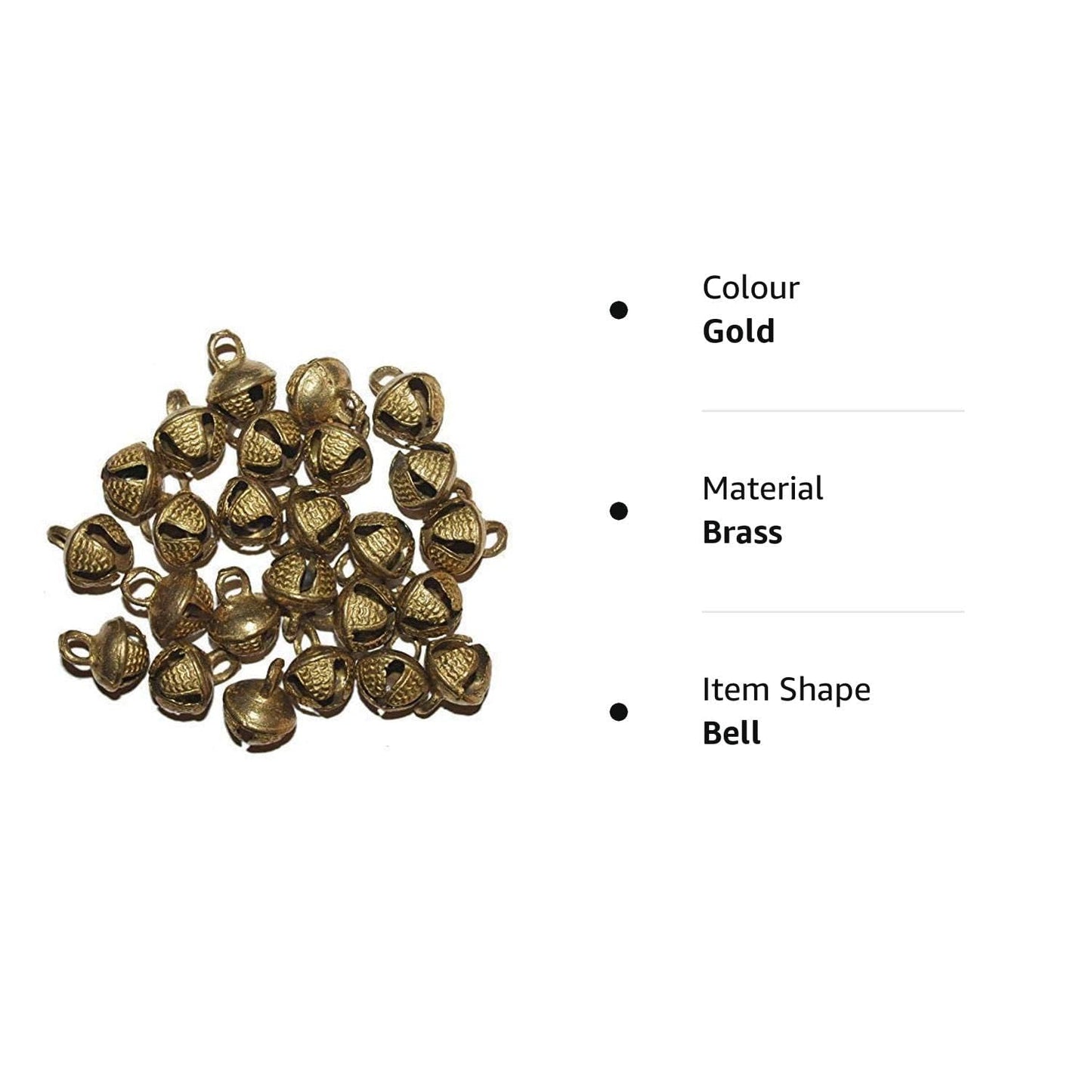 UAPAN Brass Ghungroo Ankle Bells loose beads (100 Nos)