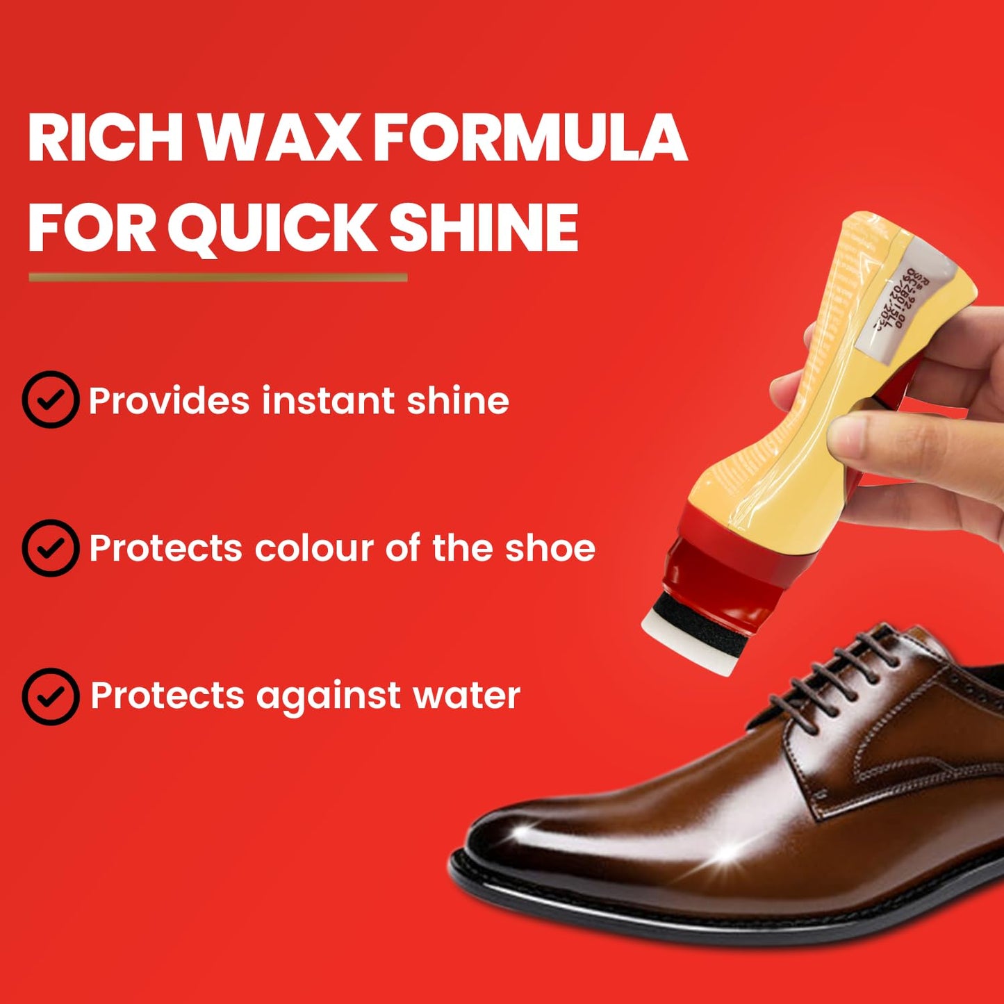 4x KIWI Instant Liquid Glossy Finish Shoe Polish (75 Ml, Neutral) each - Pack of 4