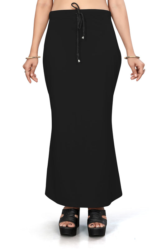 Yashika Present Lycra Saree Shapewear Petticoat for Women||Straight Fit Petticoat Saree Silhouette Shape Wear Dress for Saree|| AZ-YS-OG-Shaper Black-L