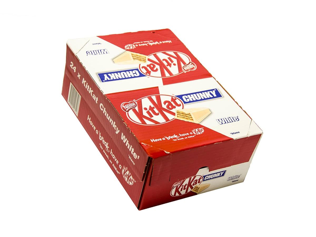 24x Nestle KitKat Chunky White Chocolate With Crispy Wafer Fingers With Layer of Smooth White Chocolate 40g X 24 Pieces Box