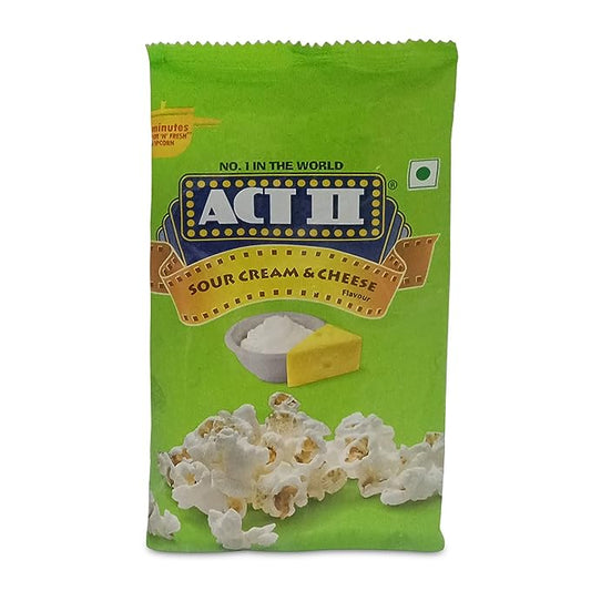 50x ACT II Sour Cream N Cheese Instant Popcorn, Pack of 50 - 50g each