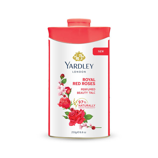 4x Yardley London Royal Red Roses Perfumed Talc| Fragrant Beauty Talc for Women| Smooth Texture| 250g - Pack of 4