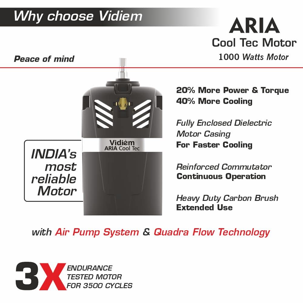 Vidiem 649 A Metallica Bronze|Mixer Grinder 1000 Watt with 3 Jars & 1 Juicer |4 Leakproof Jars withself-Lock for Wet & Dry Spices, Chutneys|5 Years Warranty