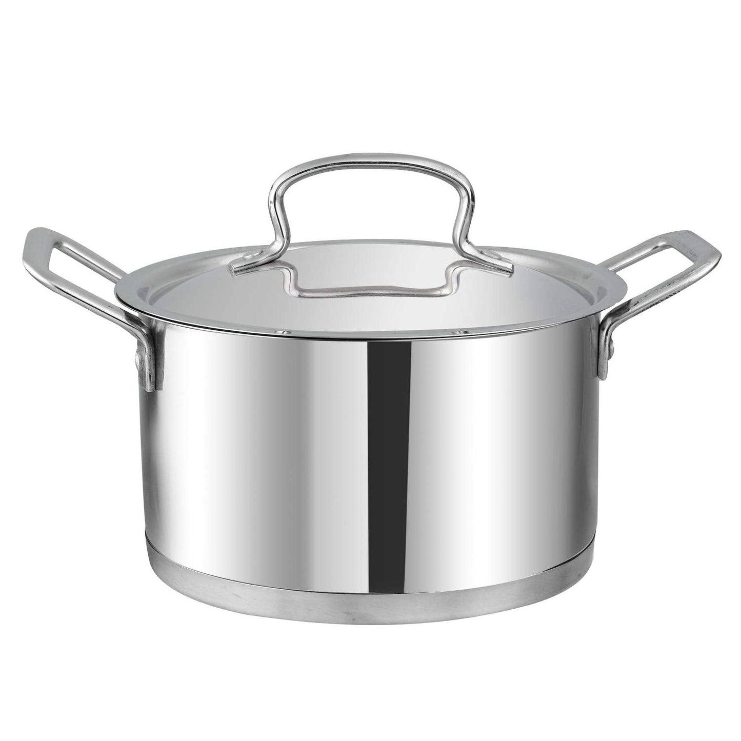 Vinod Cookware Classic Deluxe Stainless Steel Induction Friendly 4 Pcs. Set (16cm Saucepan with Lid, 18cm Sauce Pot with Lid, 20cm Kadai with Lid, 20cm Fry Pan Without Lid)