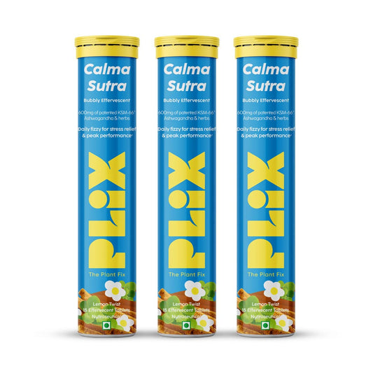 3x PLIX - THE PLANT FIX Ashwagandha KSM-66 Gold Standard with Bhringraj & Brahmi