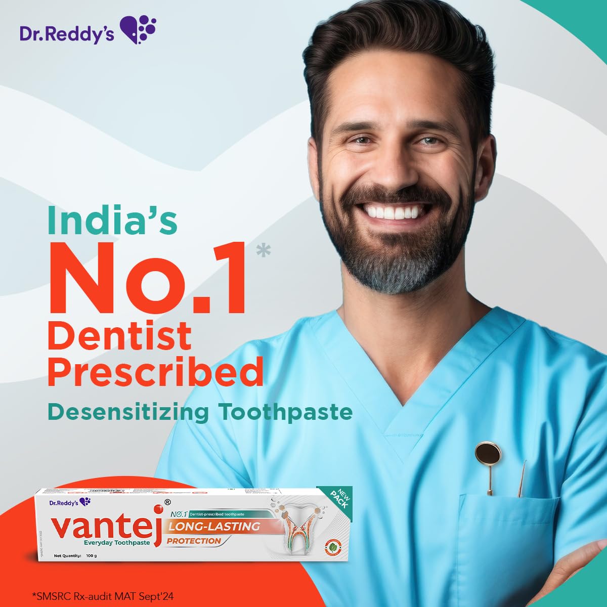 Vantej Tooth Sensitivity Toothpaste - 100g, White