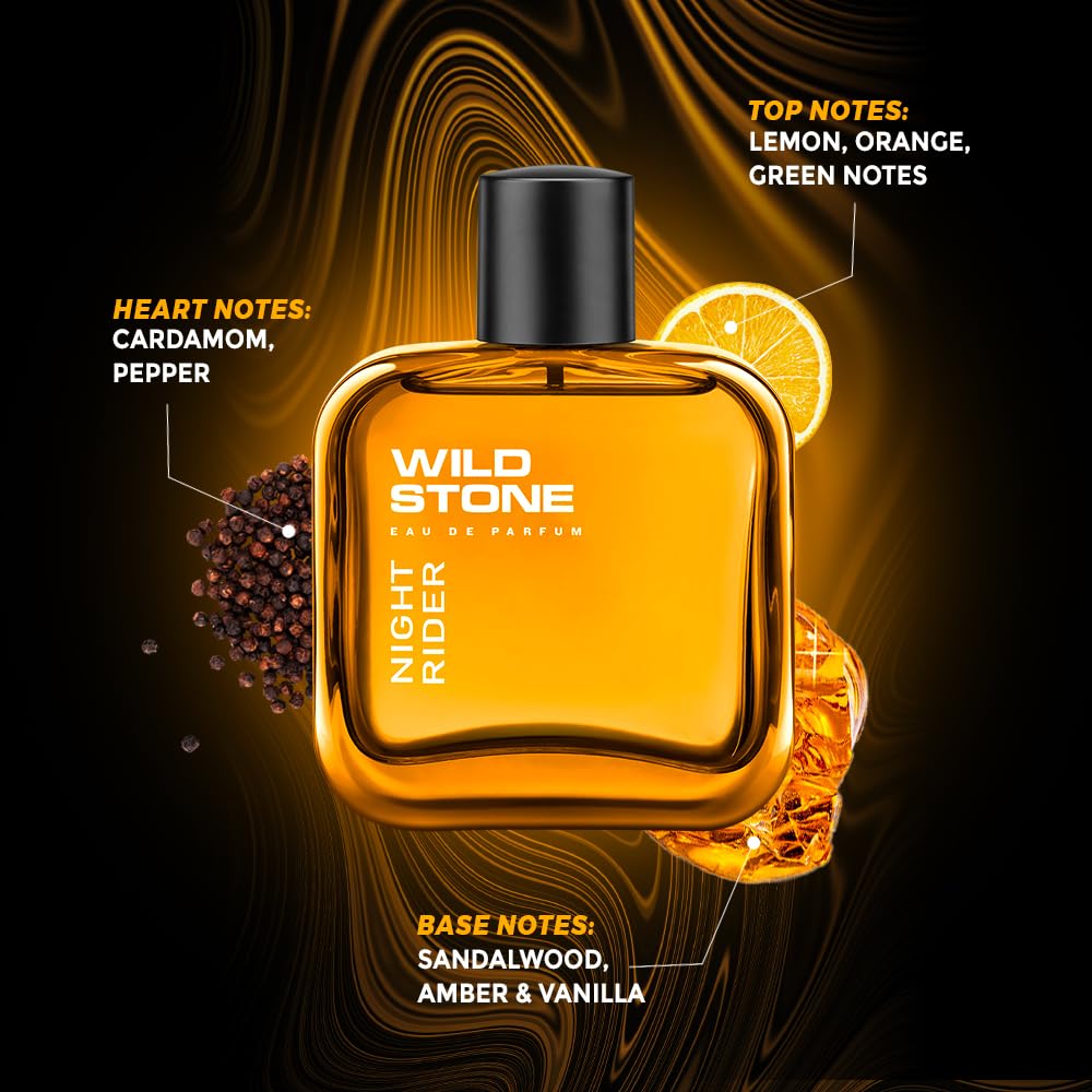 Wild Stone Night Rider Long Lasting Eau de Parfum for Men,100ml