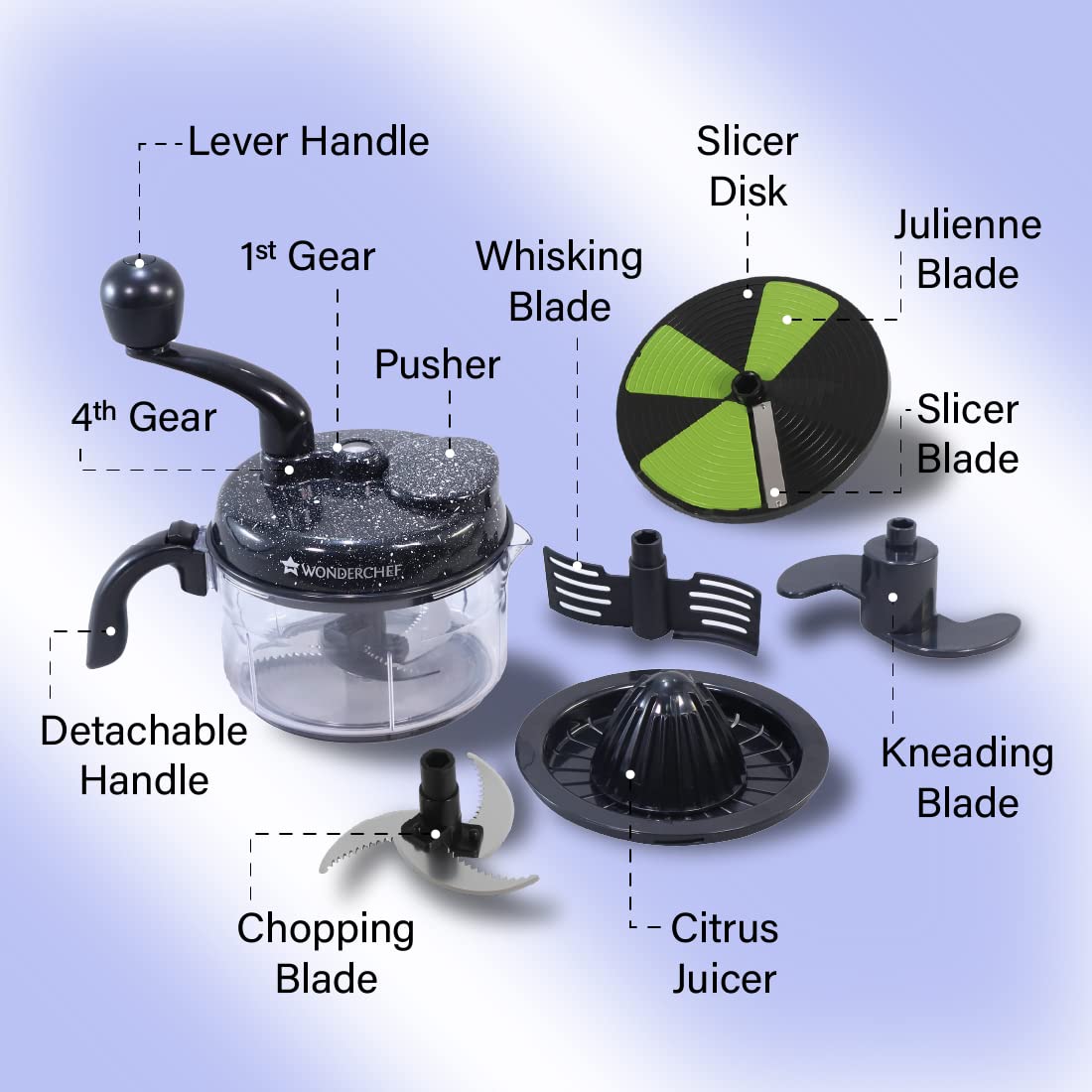 Wonderchef Turbo Chopper with Atta Kneader Attachment