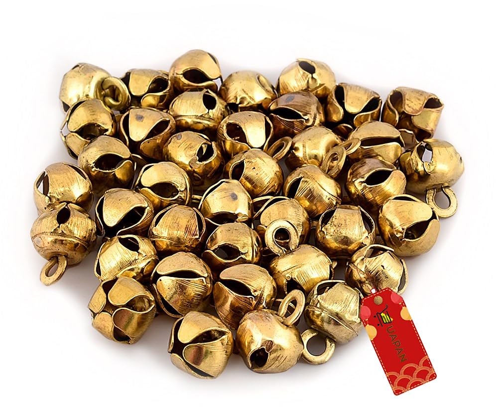 UAPAN Golden Iron Ghungroo Beads (50 Pieces) - Versatile Crafting and Decorative Elegance