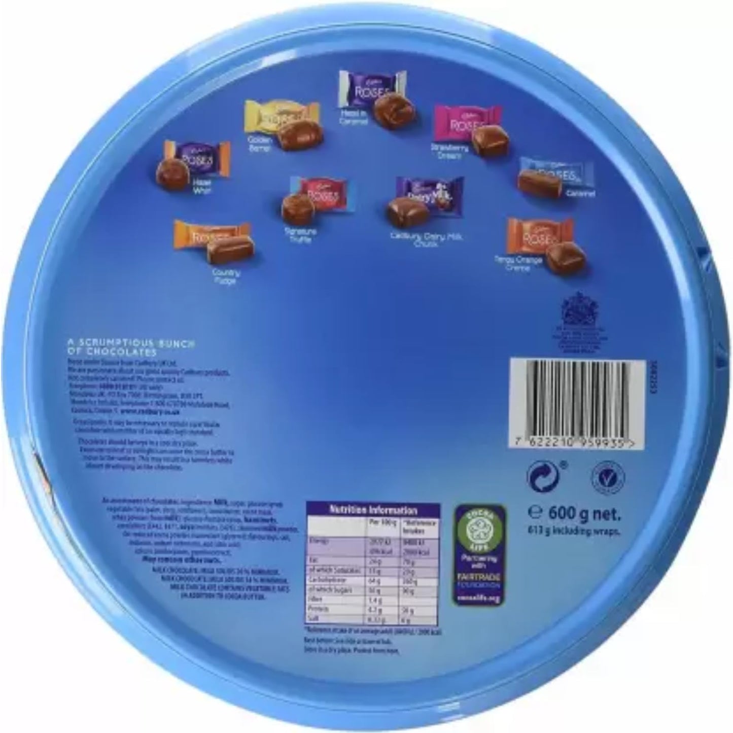 Cadbury Roses Chocolates Tin, 600 Gm (Imported)