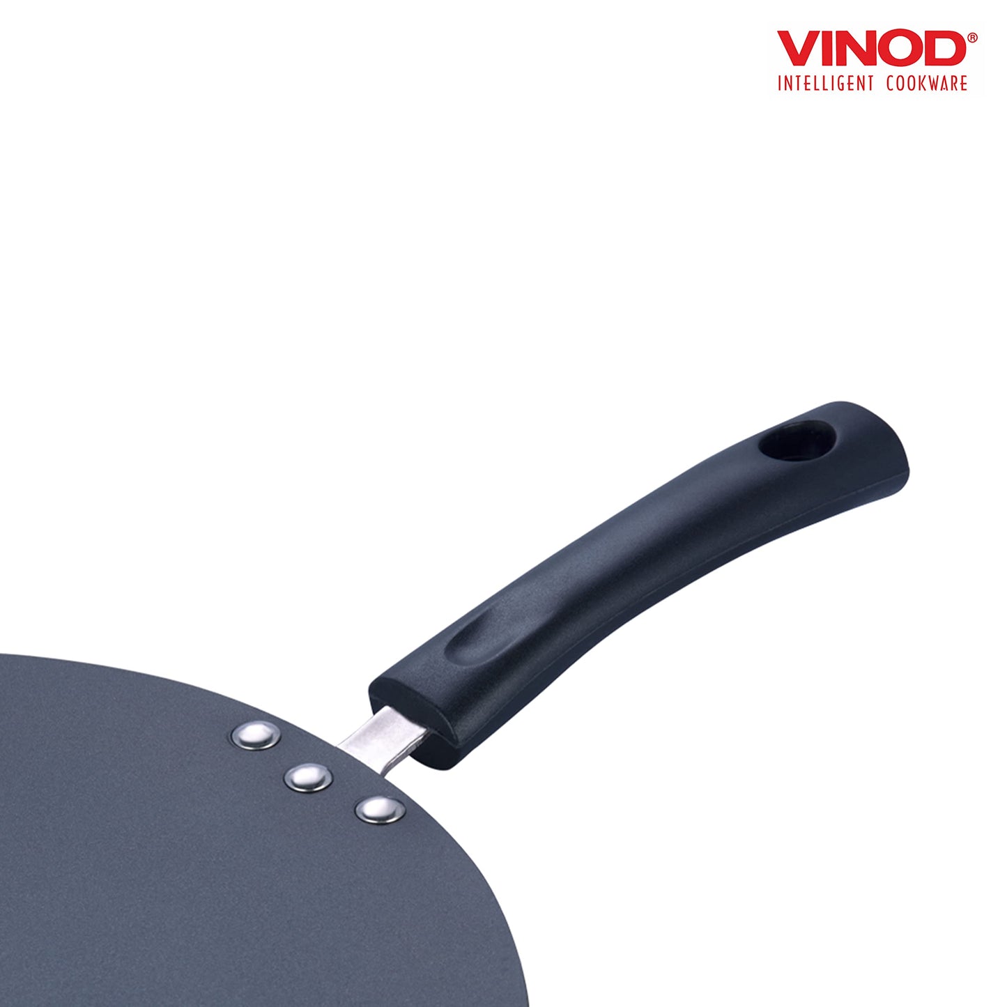 Vinod Zest Aluminium Non Stick Flat Multi Tawa - 32.5 cm | Triple Layer Ceramic Coating | 4mm Extra Thick Roti Tawa | Bakelite Handle | Gas and Induction Base | 1 Year Warranty