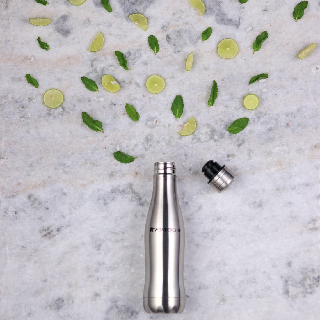 Acti-Bot, 650ml, Stainless Steel Single Wall Water Bottle, Light Weight, Spill and Leak Proof, 2 Years Warranty