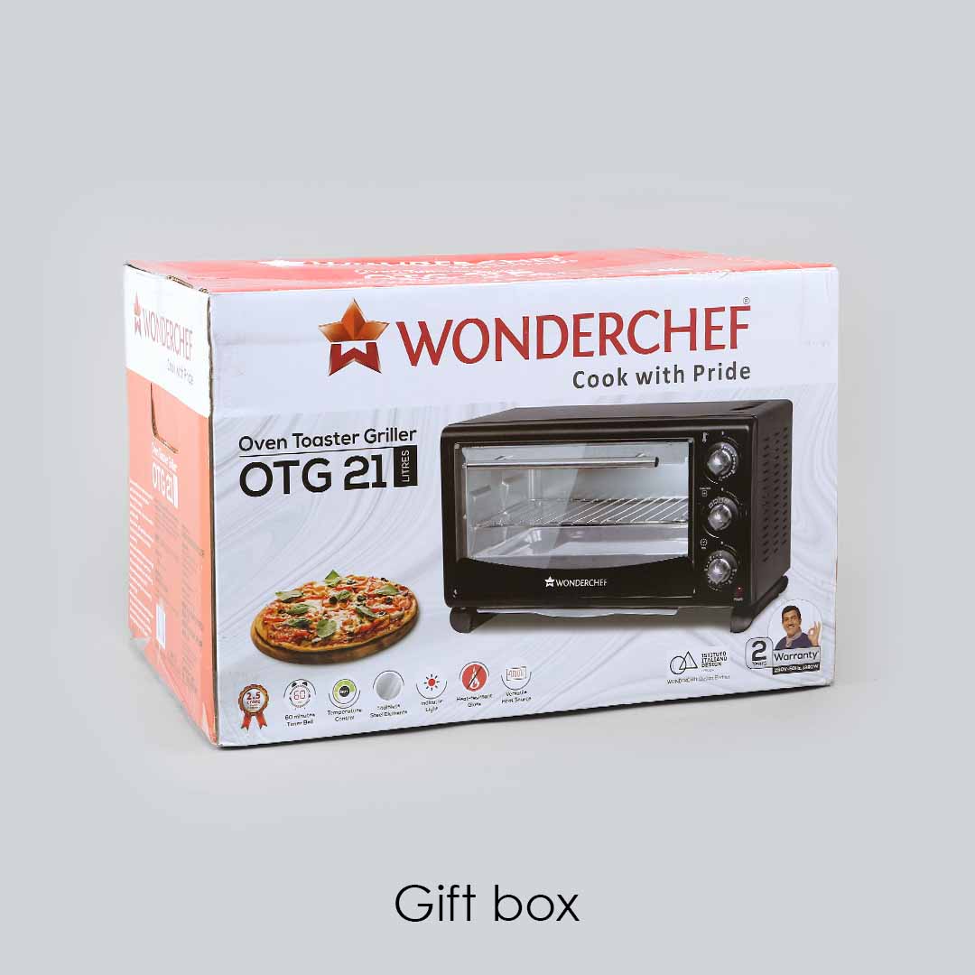 Wonderchef Renewed Oven Toaster Griller (OTG) - 21L | Auto Power-Off with Bell | Heat Resistant Glass Window | 1380W