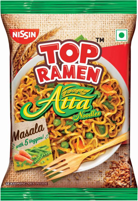 50x Top Ramen Atta Instant Noodles Vegetarian - Pack of 50 - 70G each