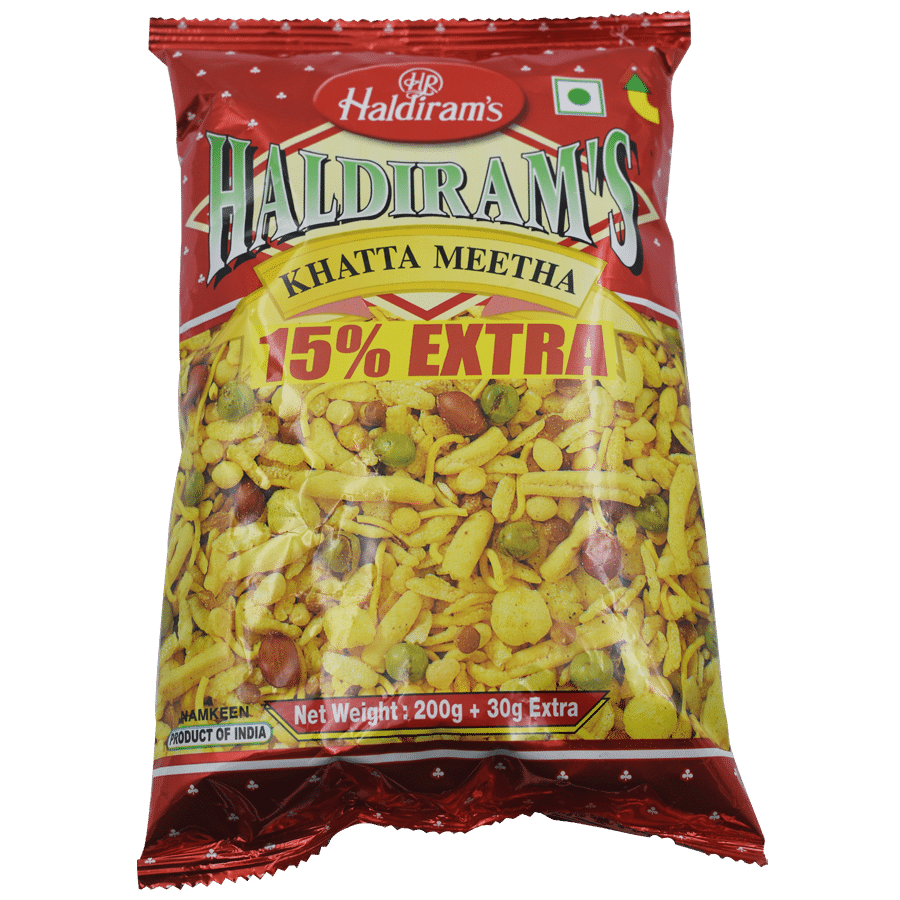 5x Haldirams Namkeen - Khatta Meetha - Pack of 5 (200 g each) Pouch