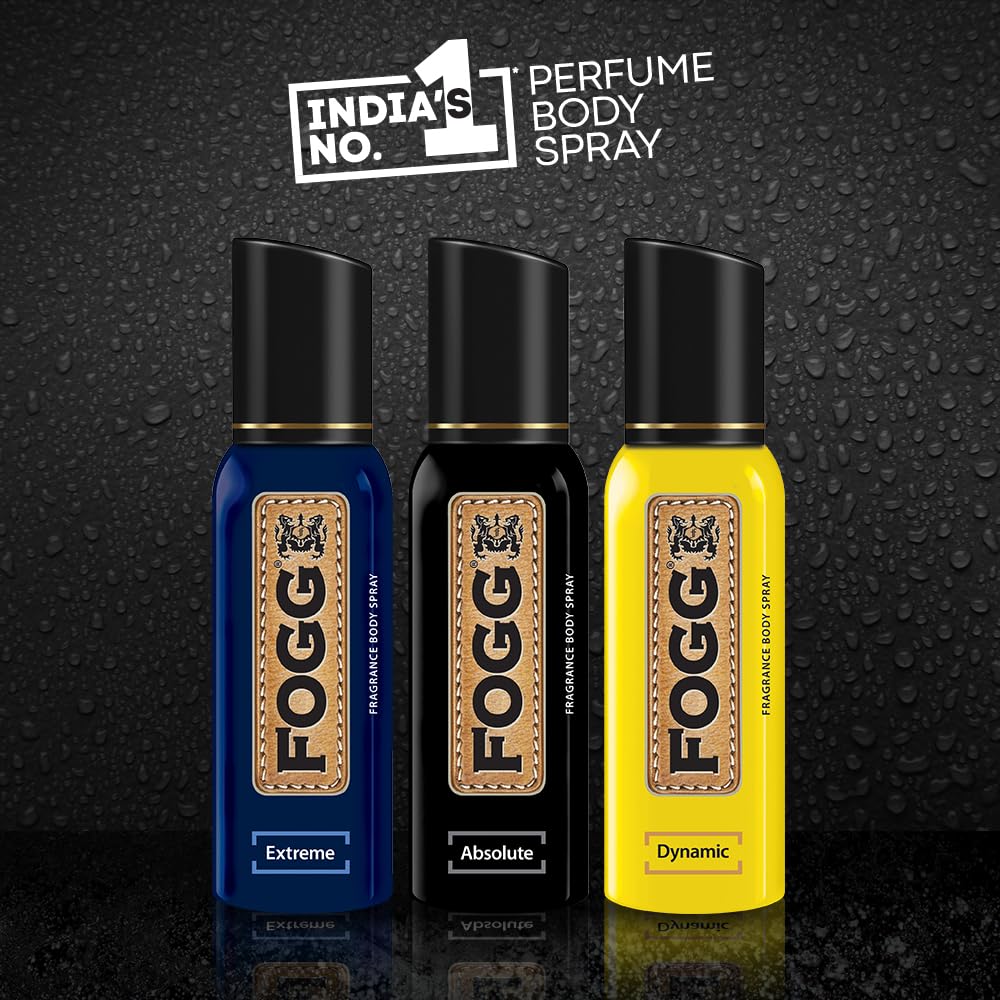 4x Fogg Fantastic Extreme No Gas Deodorant for Men, Long Lasting Perfume Body Spray, 150 ml each - Pack of 4