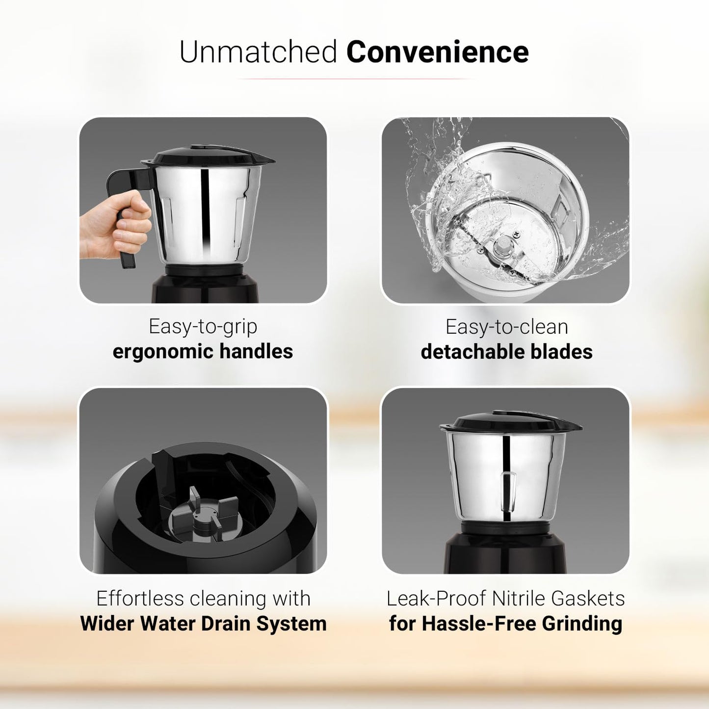 V-Guard Precia Mixer Grinder 500 Watt / 2 Year Motor Coverage by V-Guard / 3 Jar Mixie for Kitchen with Multifunctional SS Mixer Jars (Chutney, Dry, & Wet), Precision Stainless Steel Blades