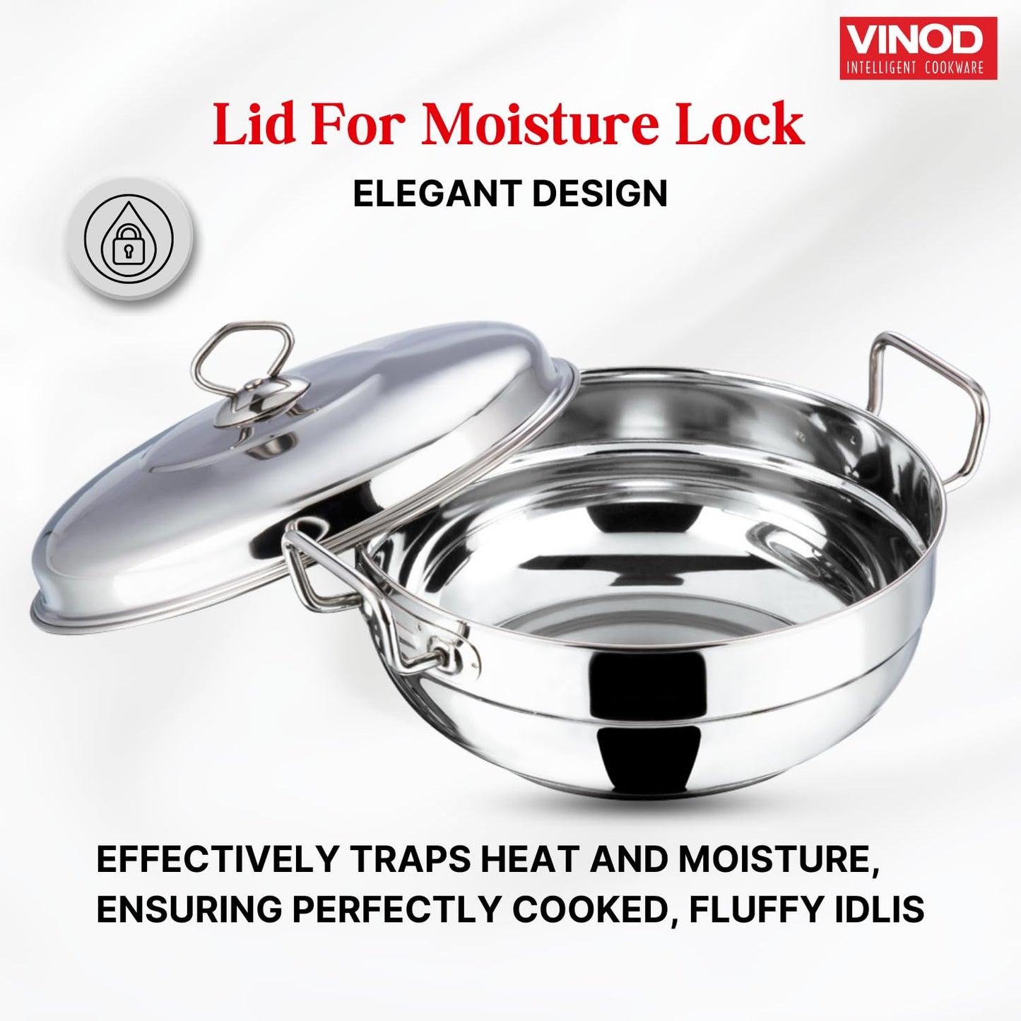 Vinod Stainless Steel Deluxe Multi Kadai with 6 Plates - 26cm, 2 Idli, 2 Dhokla,1 Patra and 1 Mini Idli Plate | Dhokla and Momos Steamer, Maker,Induction Friendly