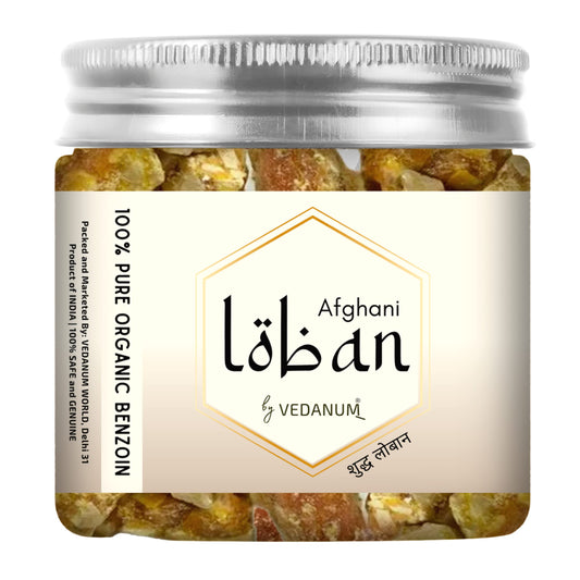 Vedanum Premium 100% Natural Afghani Loban for Pooja, Air Purification, Meditation, Home Fragrance - 80 Gm Jar