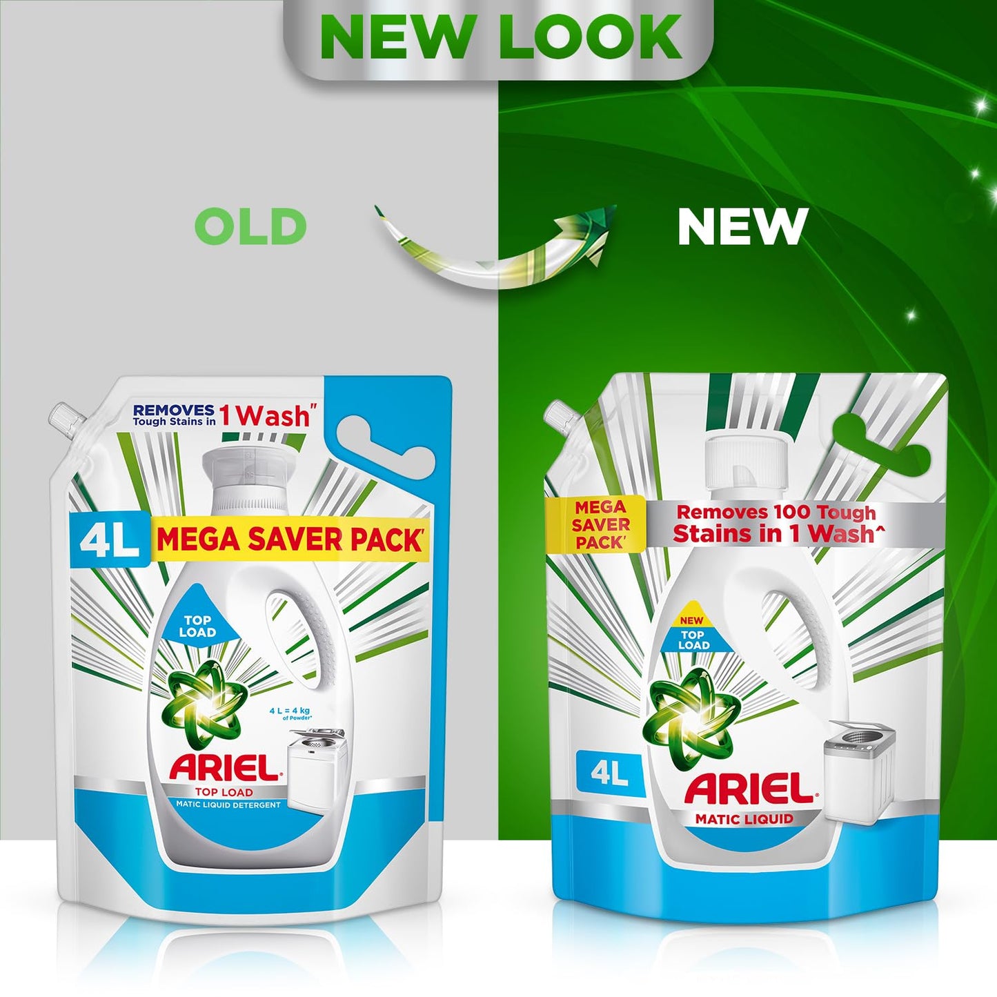 Ariel Top Load Liquid Detergent, 3 Ltr + 1 Ltr free, Removes Tough Stains, Specially designed for Top Load Washing Machine
