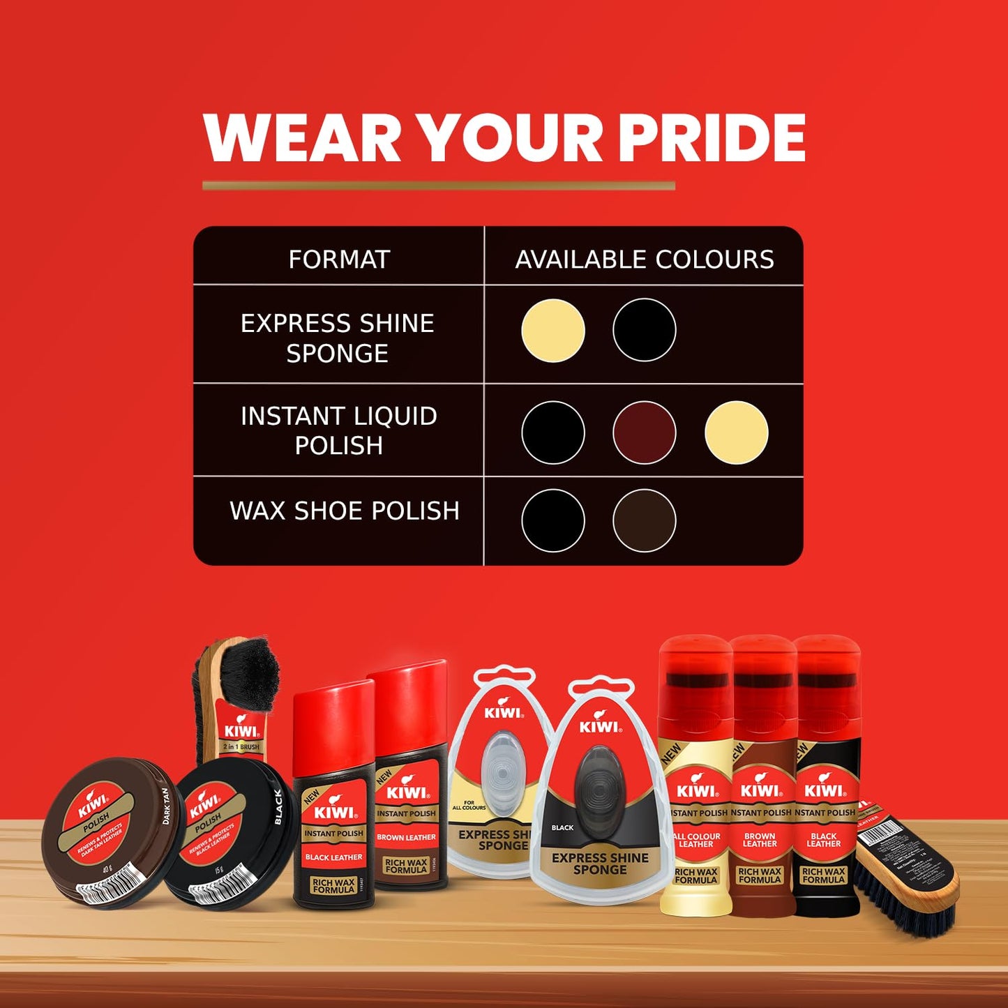 4x Kiwi Wax Shoe Polish | Renews and Protects Leather | For Black Leather (40 gm)  each - Pack of 4