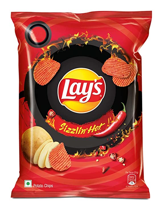 50x Lays Potato Chips - Sizzlin Hot, 50 gms each (Pack of 50)