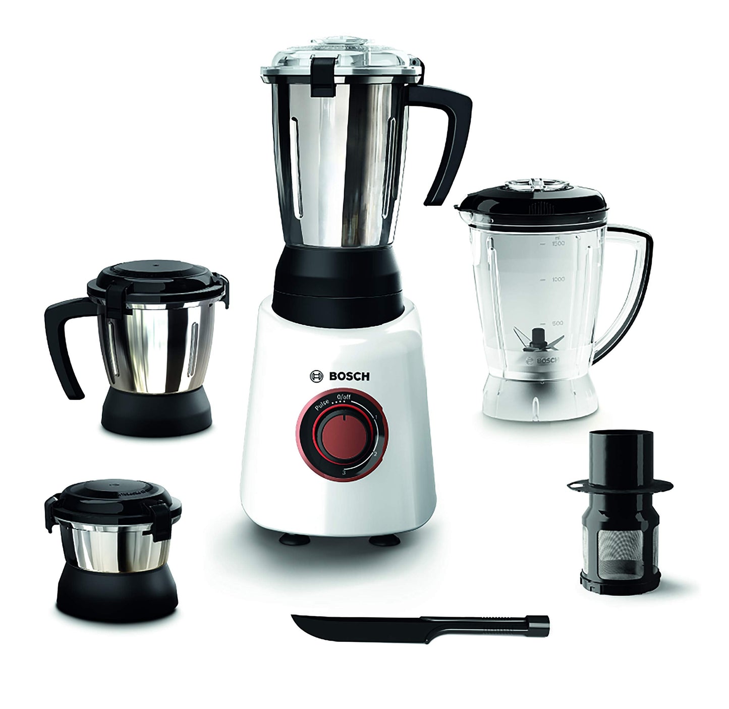 Bosch TrueMixx Bold Mixer Grinder 750 Watt, 4 Jars (White)