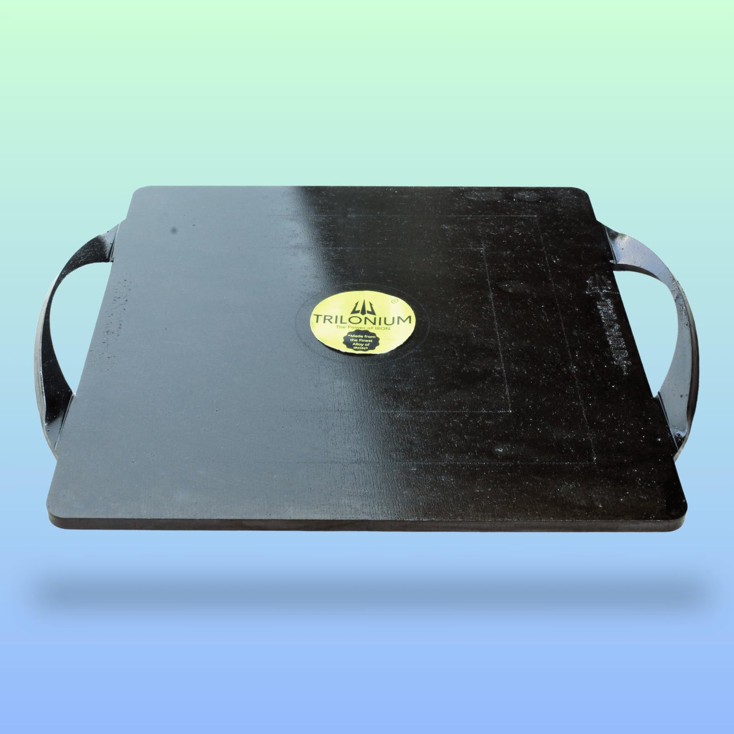 Trilonium Triple-Seasoned Iron Boulder Square Griddle pathri Tawa 30 x 30 cms | Ultra Smooth | Weights 5.8 Kgs