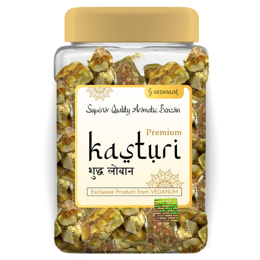 Vedanum Super Premium A Grade Kasturi Loban Solid Crystals Jar for Dhoop and Air Purification || Pack of 1 (100 Gm)