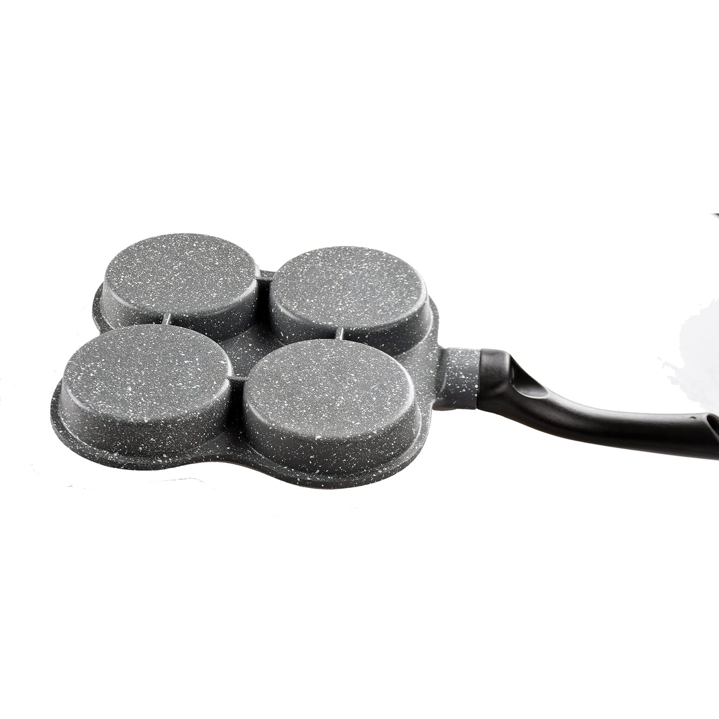 Buecmue Rustless Egg Pan | 4-Cup Nonstick Egg Frying Pan, Easy Clean Egg Cooker Omelet Pan For Breakfast Swedish Pancake, Plett, Crepe Pan Gas Stove and Other Stoves Cookware