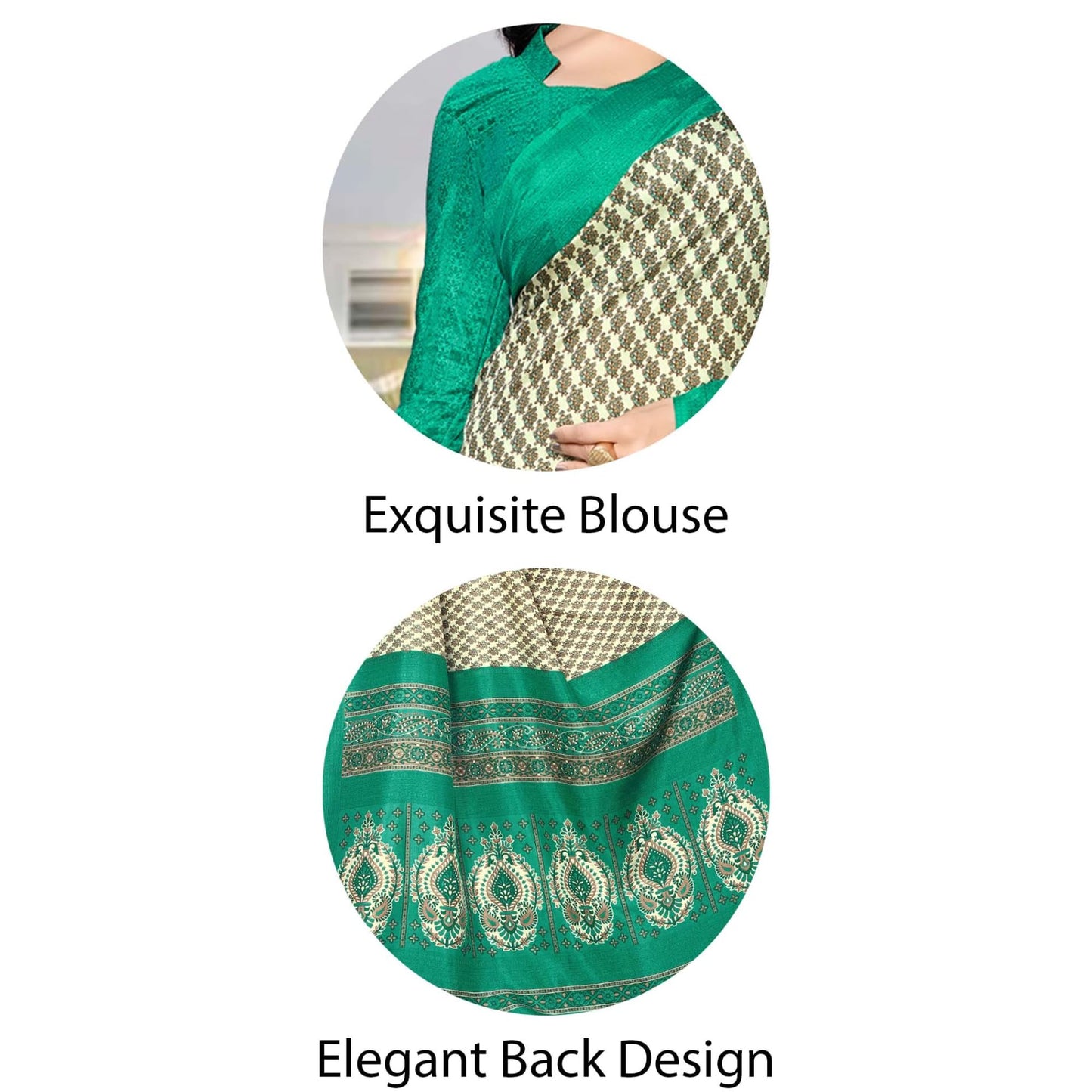 Vimla Women's Beige Malgudi Art Silk Uniform Saree with Blouse Piece (2313_Beige_Free Size)