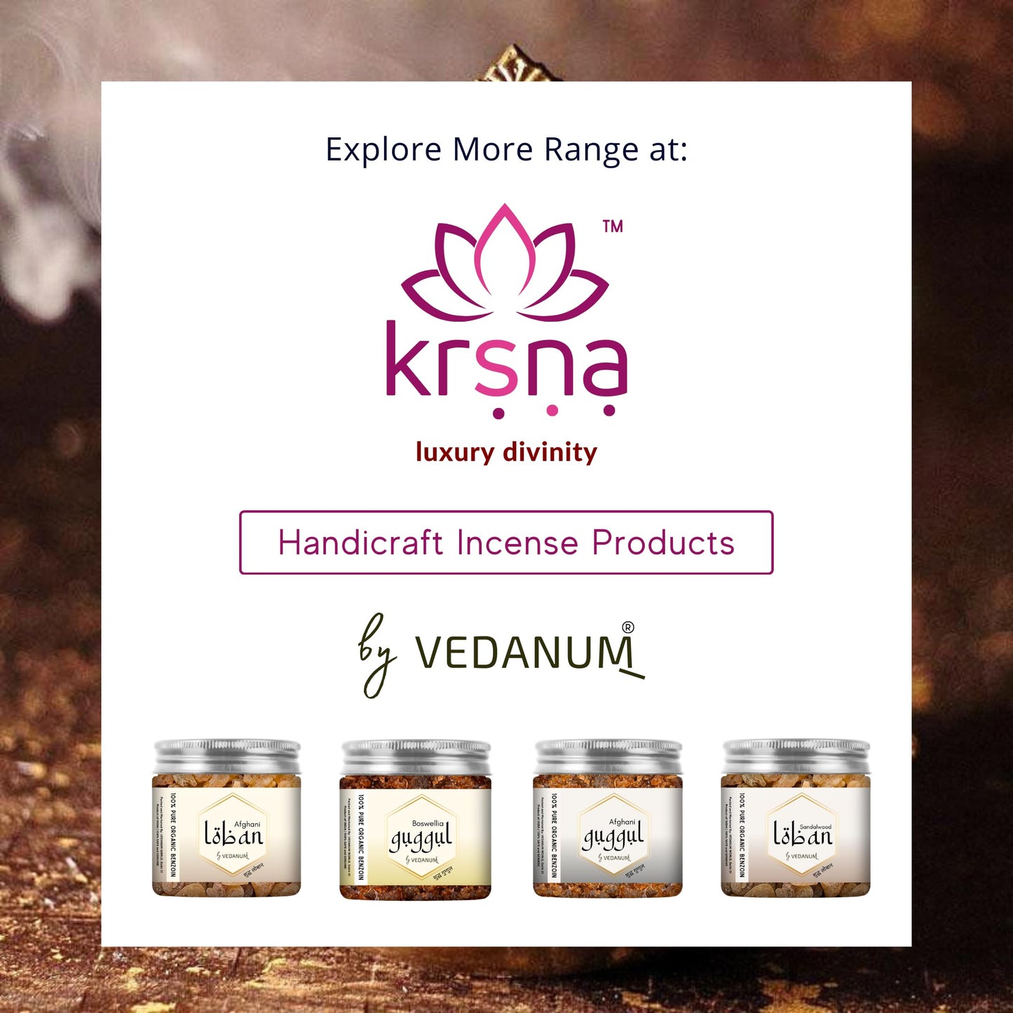 Vedanum Super Premium A Grade Kasturi Loban Solid Crystals Jar for Dhoop and Air Purification || Pack of 1 (100 Gm)