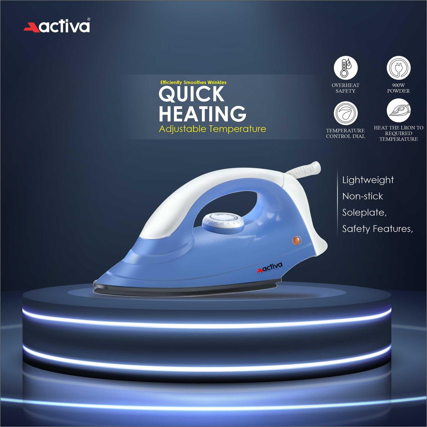 Activa Pluto 3 Jar 500 Watt Mixer Grinder With Coral 750 Watt Dry Iron come with 2 year warranty