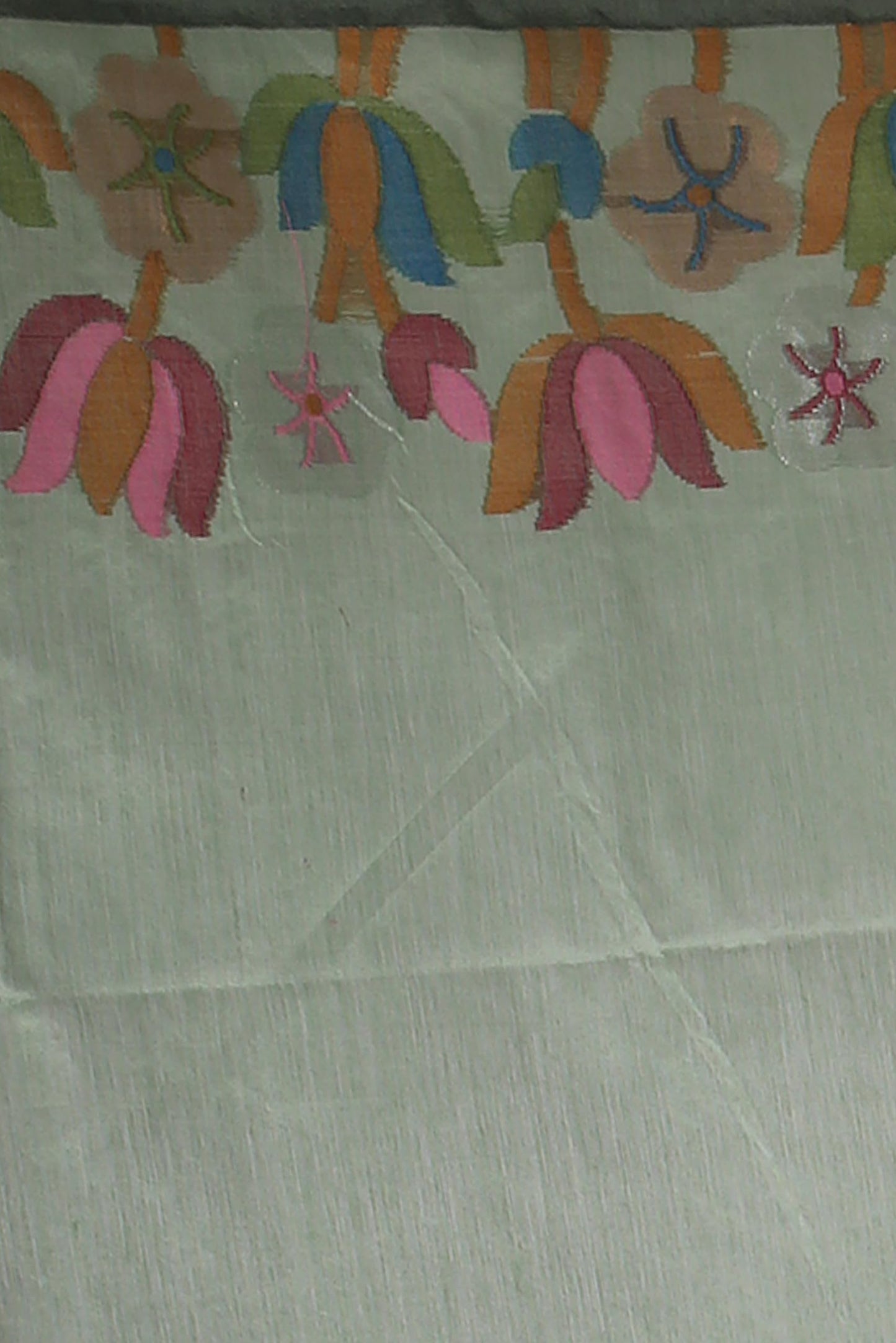 WoodenTant Womens Woven Handloom Cotton Silk Saree In Magenta With Jamdani Lotus Border