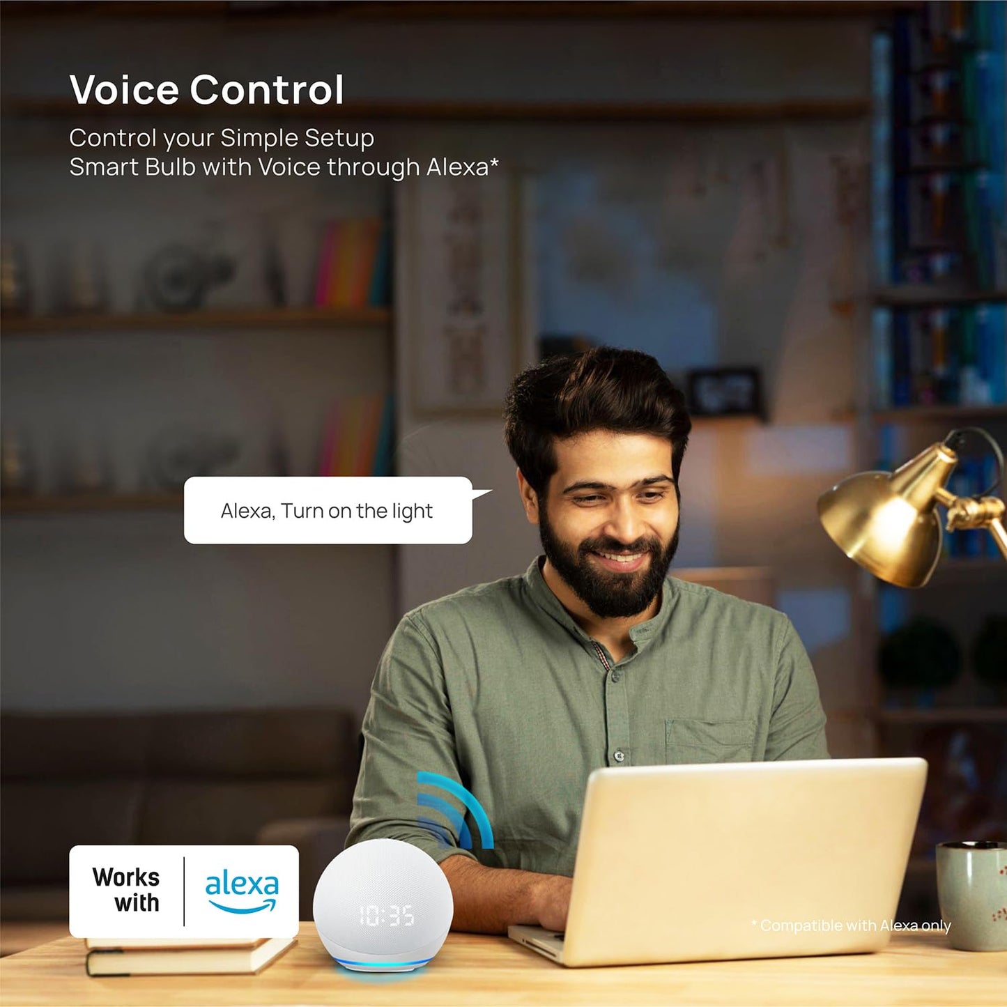 Wipro Garnet Simple Setup 9W Led Smart Bulb | Simple Setup With Amazon Alexa | Dynamic Colours, White Tunable, Dimmable | No Hub Required | Compatible With Alexa Only | Pack Of 1 - B22D