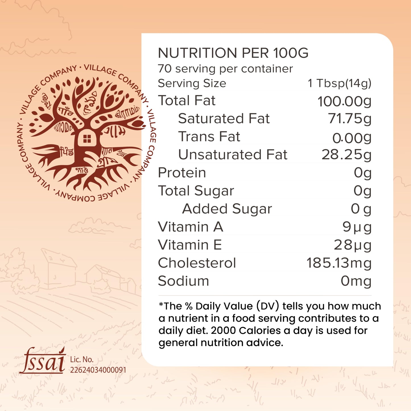 Village Company A2 Cow Desi Ghee 500ML | Gir Ghee Vedic Bilona Method | Organic Pure Natural | Two Way Curd Churned - Best Farm Fresh Grass Fed Cattle Milk | India Lab Certified | Glass Jar Half Litre