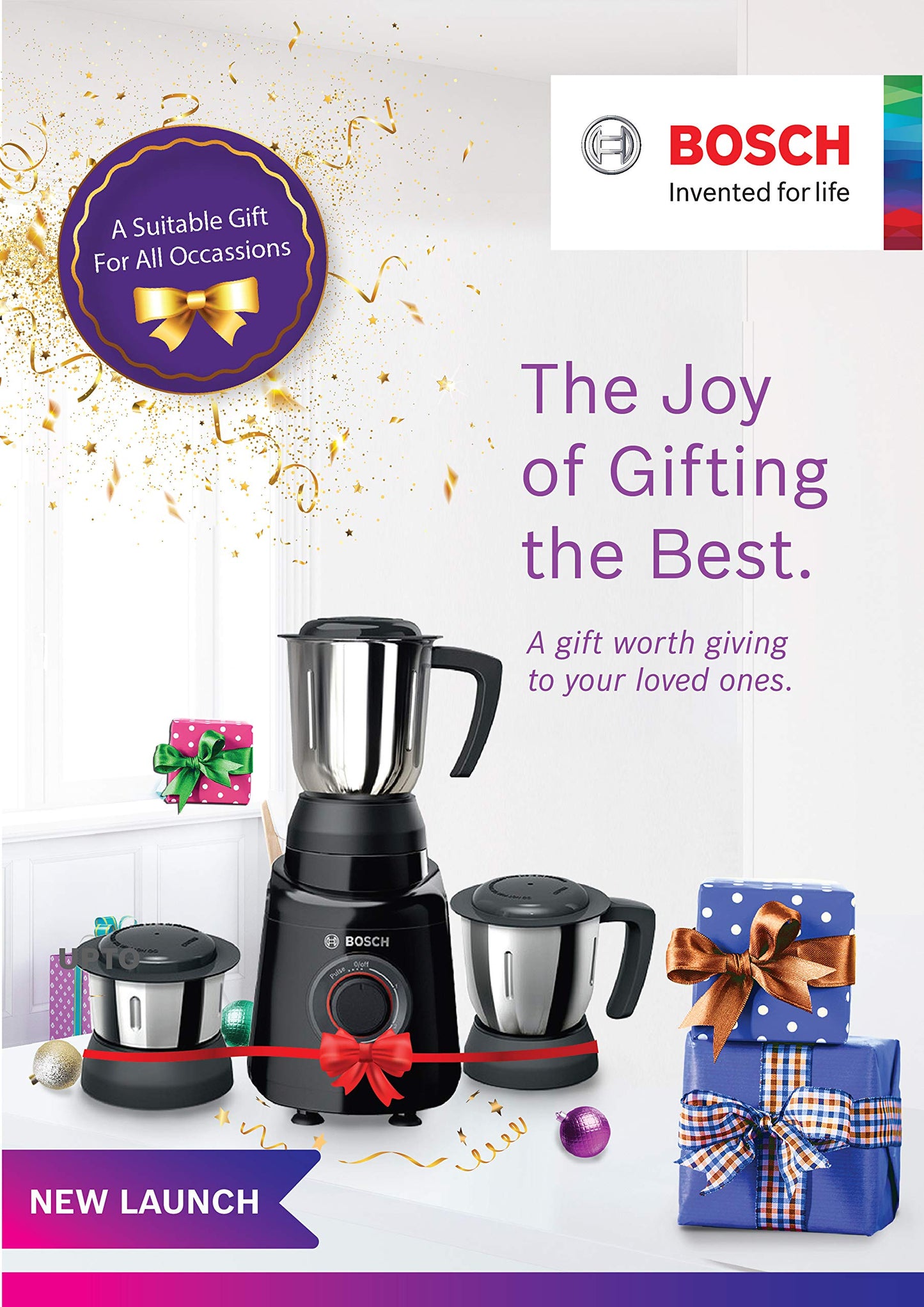 Bosch TrueMixx Black 500 Watt Joy Mixer Grinder, 3 Jars - MGM2133BIN